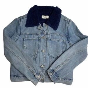 PACSUN denim jean blue Sherpa lined jacket size S